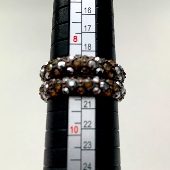 BRIGHTON Crystal Voyage Topaz Crystal Stackable Band Rings Size 9 - Picture 4 of 6